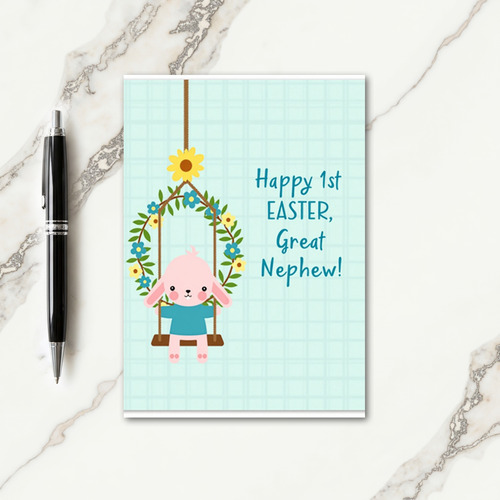 Faux Teal Easter Message Card