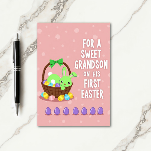Faux Texture Easter Grandson Card