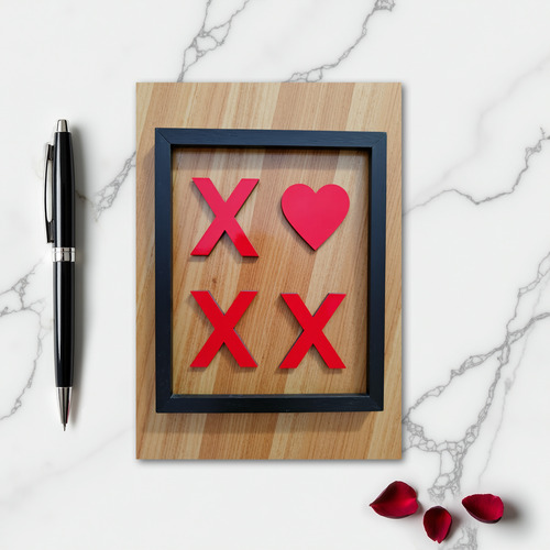 Faux Wood Xoxo Love Card