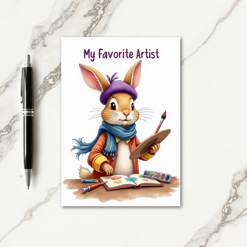 Favorite Artist Bunny Card