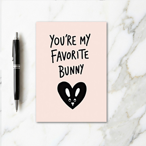 Favorite Bunny Heart Art Card