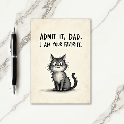 Favorite Cat Fathers Day Card