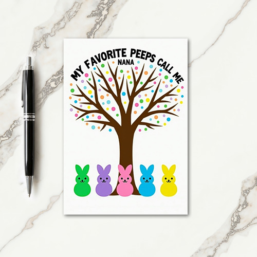 Favorite Nana Peeps Tree Art Card