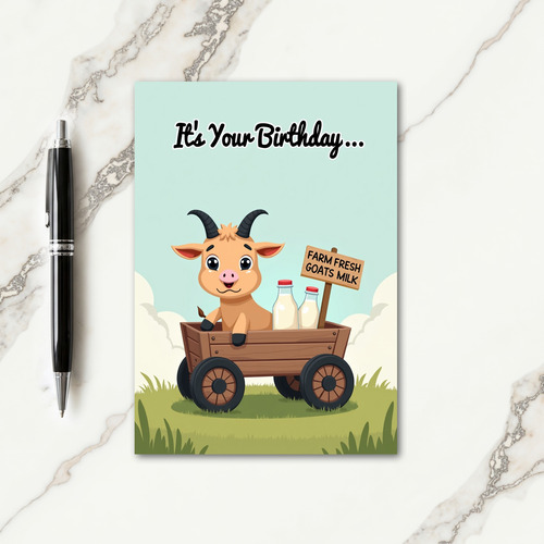 Fawn Cart Birthday Card