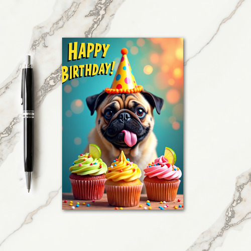 Fawn Dog Birthday Hat Card
