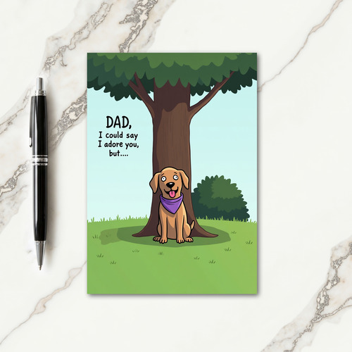 Fawn Dog Fathers Day Scene Card