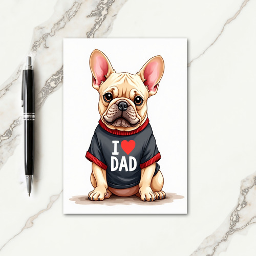 Fawn Dog I Love Dad Tee Card