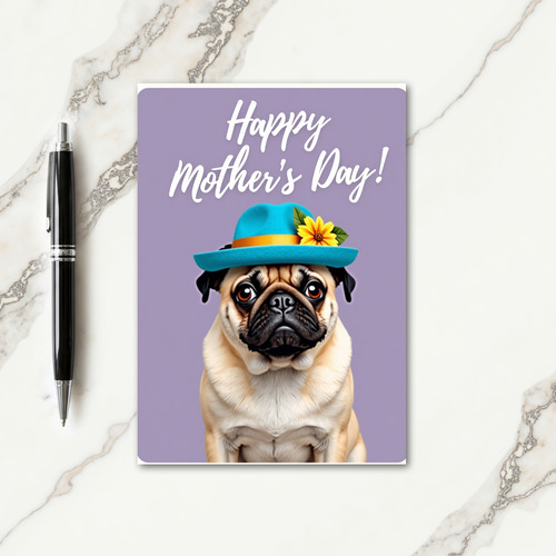 Fawn Dog Mothers Day Fedora Card