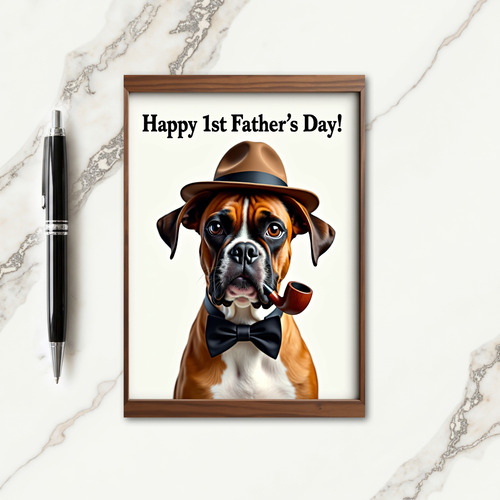 Fawn Pup First Fathers Day Card