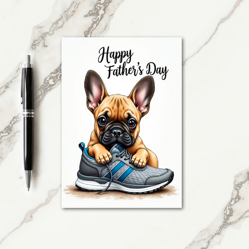 Fawn Puppy Athletic Shoe Father Card