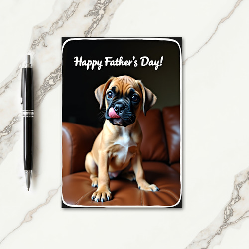 Fawn Puppy Fathers Day Wish Card