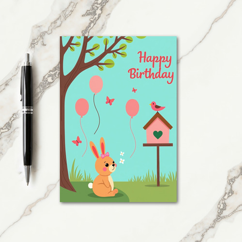 Fawn Rabbit Birthday Card