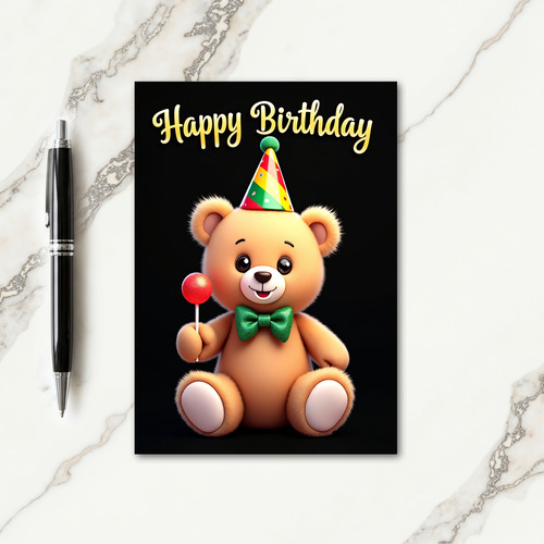 Fawns Birthday Party Hat Card