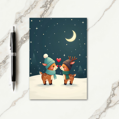 Fawns Heart Christmas Card