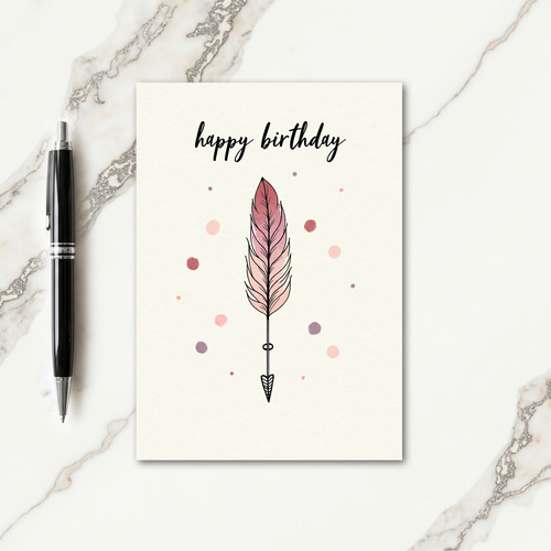 Feathered Art Birthday Card