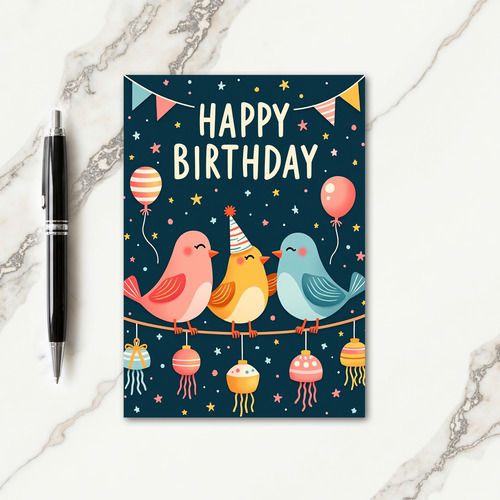 Feathered Friends Birthday Card
