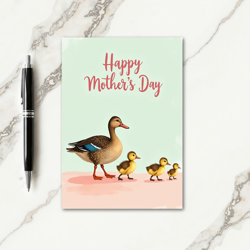 Feathered Mothers Day Scene Card
