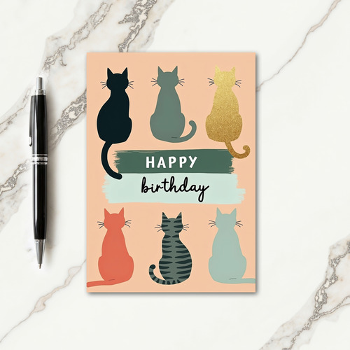 Feline Art Birthday Card