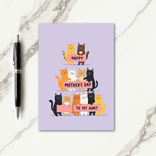Feline Aunts Day Pyramid Card