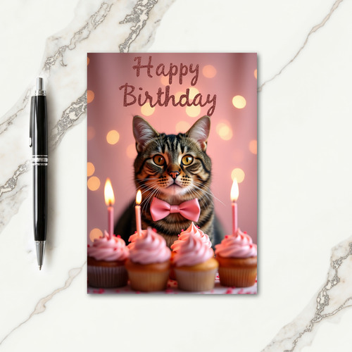 Feline Birthday Cake Card