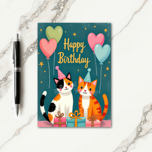 Feline Birthday Wishes Card