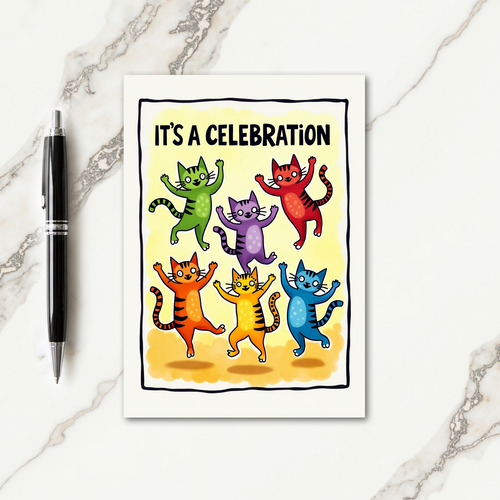 Feline Celebration Birthday Card
