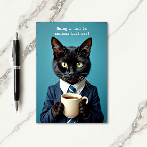 Feline Dad Portrait Card