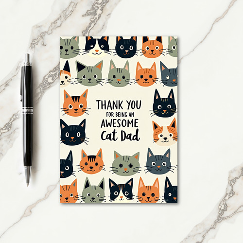 Feline Faces Fathers Day Card