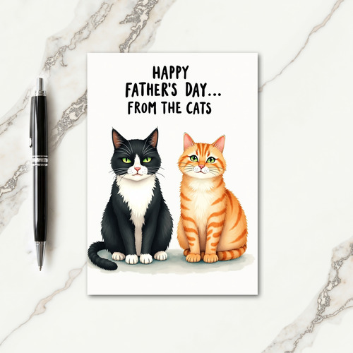 Feline Fathers Day Art Card