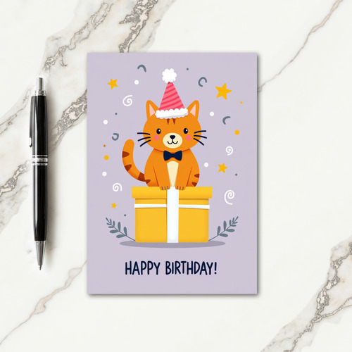 Feline Gift Birthday Card
