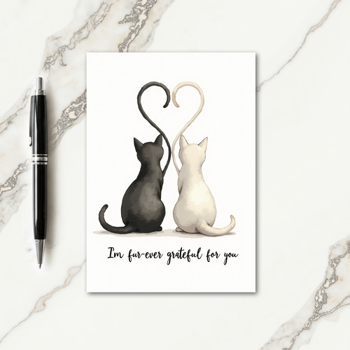 Feline Gratitude Birthday Card