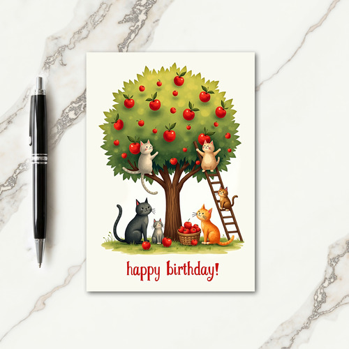 Feline Harvest Birthday Card