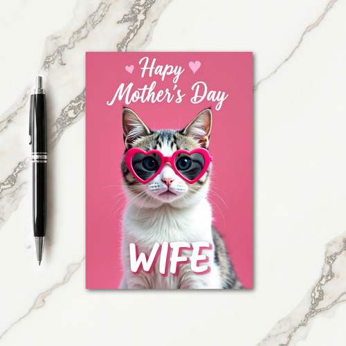 Feline Heart Mothers Day Photo Card