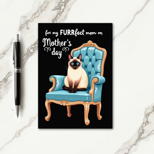 Feline Mothers Day Armchair Card