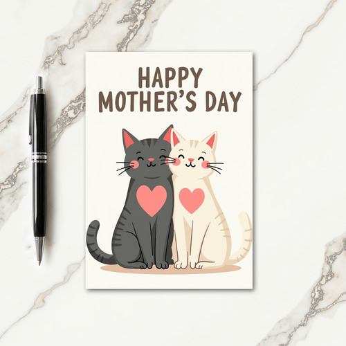 Feline Mothers Day Embrace Card