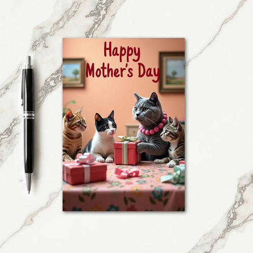 Feline Mothers Day Gift Card