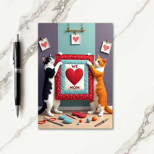 Feline Mothers Day Heart Art Card