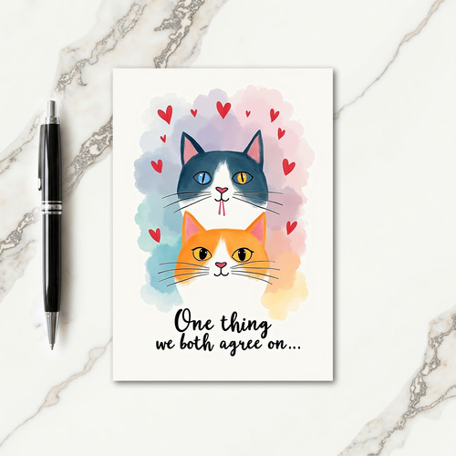 Feline Mothers Day Hearts Art Card