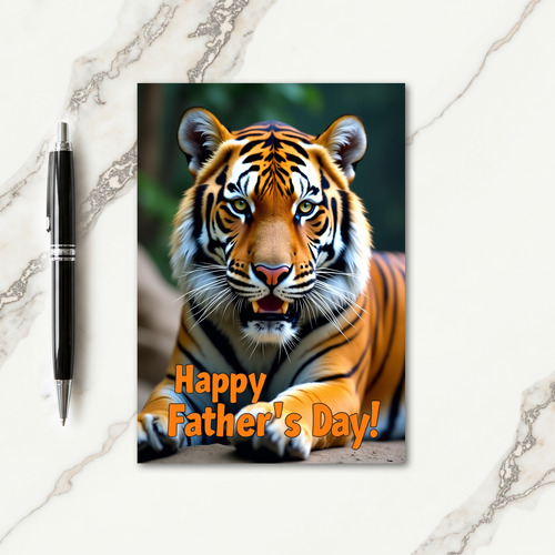 Feline Portrait Fathers Day Card