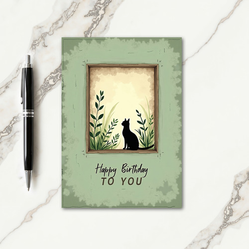 Feline Silhouette Birthday Card