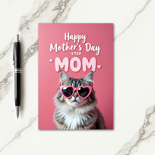 Feline Step Moms Day Card