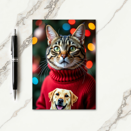 Cat Sweater Christmas Card