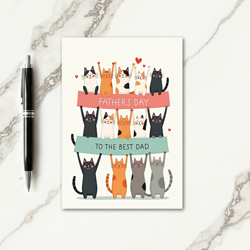 Feline Sweet Fathers Day Card