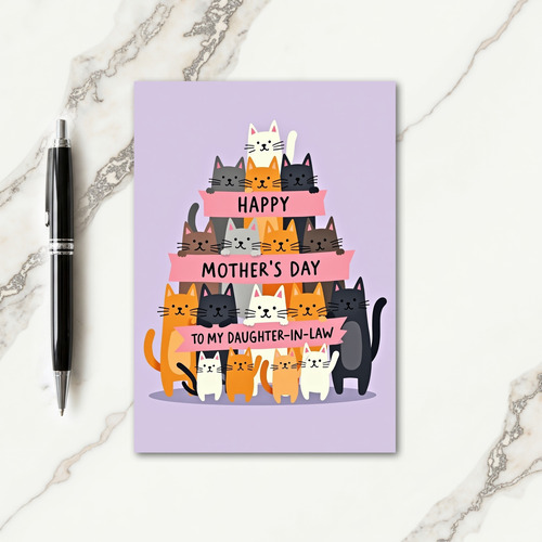 Feline Tower Mothers Day Card