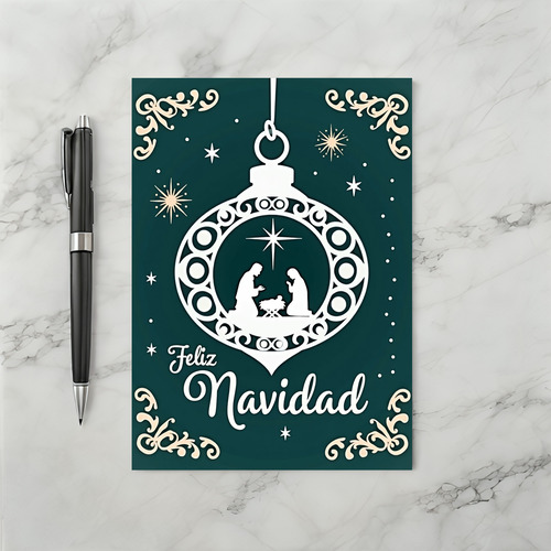 Feliz Navidad Nativity Scene Card
