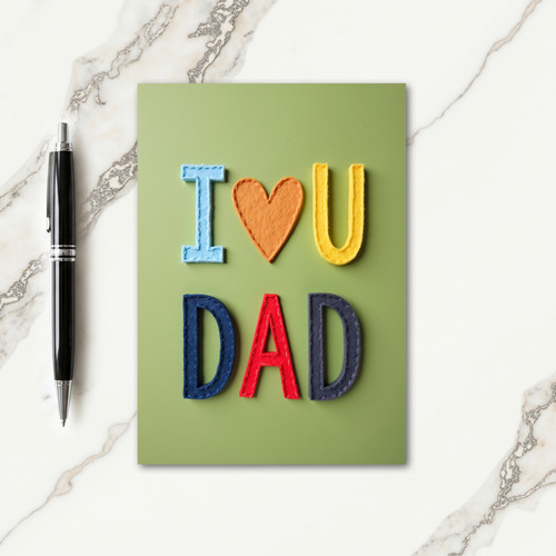 Felt Fathers Day Message Card