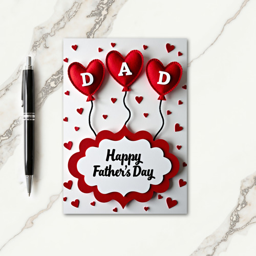 Felt Heart Fathers Day Card