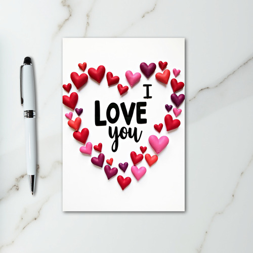 Felt Heart Shaped I Love You Card