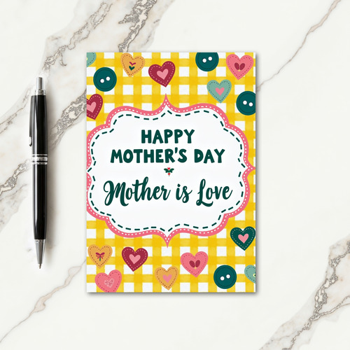 Felt Hearts Mothers Love Card