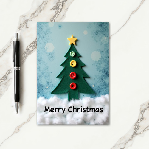 Felt Tree Snow Christmas Card